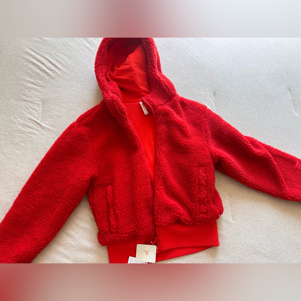 Fabletics Vibrant Red Sherpa Jacket